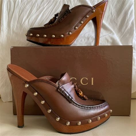 gucci clogs woman|gucci high heel mules.